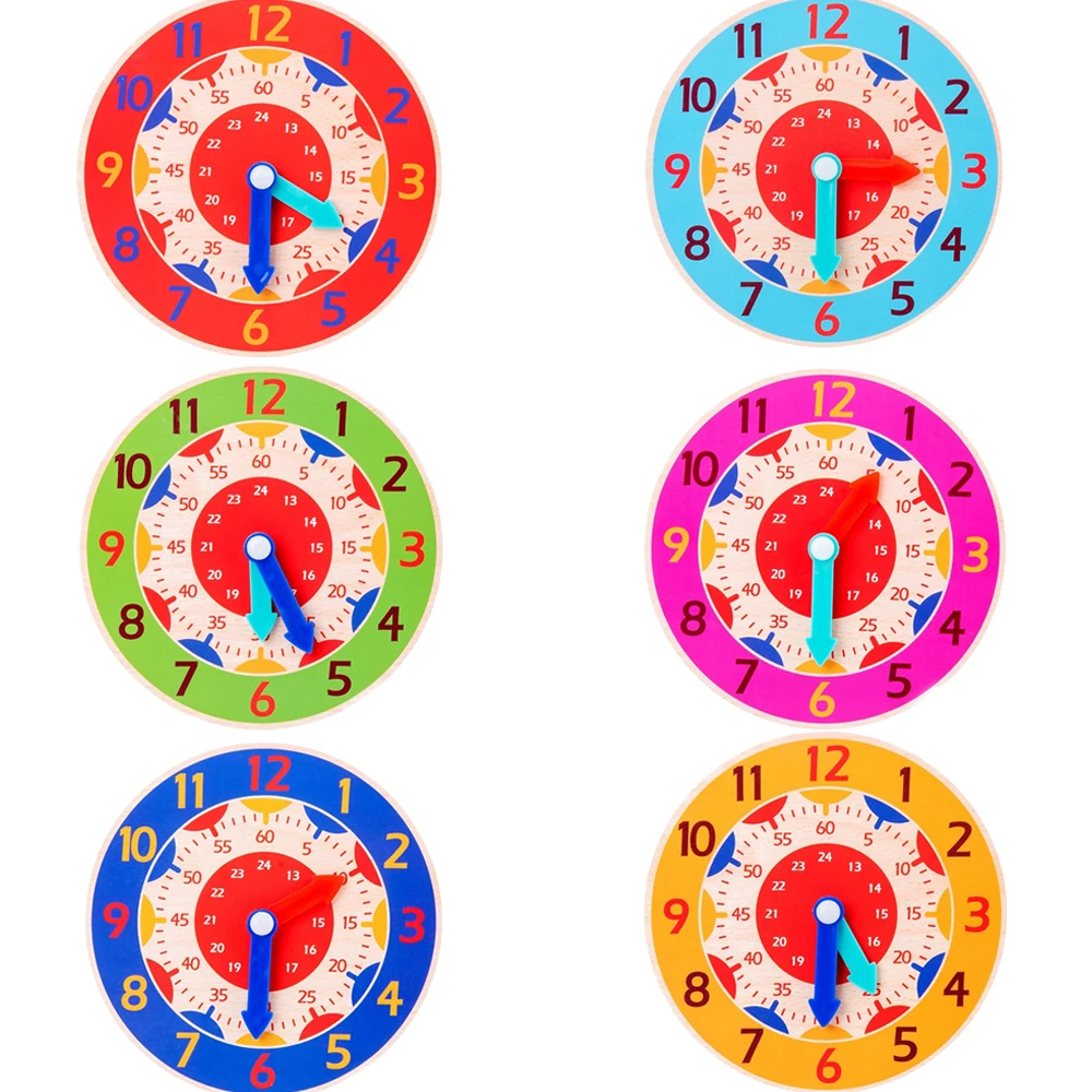 Children Montessori Early Educationl Wooden Colorful Clock Toys Hour Minute Second Cognition Time Learning Teaching Toy For Kids
Children Montessori Early Educationl Wooden Colorful Clock Toys Hour Minute Second Cognition Time Learning Teaching Toy For Kids