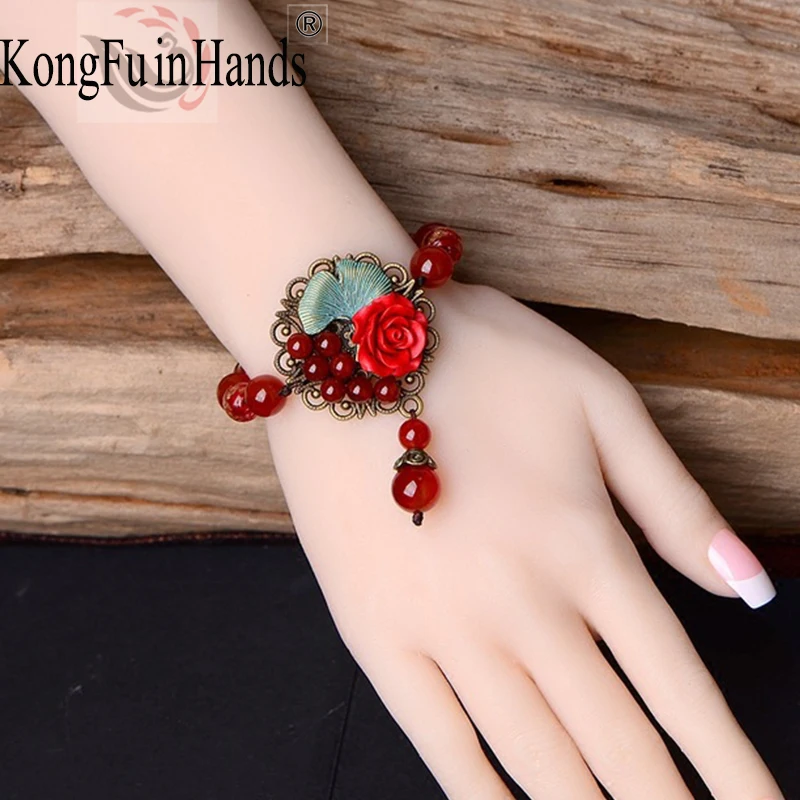 Ethnic Style Red Rose Bracelet Female Personality Ornament Retro Style Hand-Woven Bracelets Women Fashion Chain For Ladies gifts
Ethnic Style Red Rose Bracelet Female Personality Ornament Retro Style Hand-Woven Bracelets Women Fashion Chain For Ladies gifts