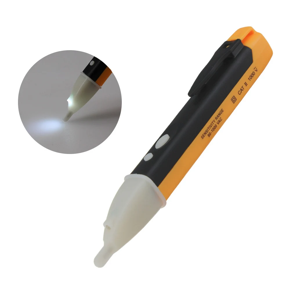 Double Button Electric Indicator 90-1000V Non-Contact Socket Wall AC Power Outlet Voltage Detector Sensor Tester Pen LED Light
Double Button Electric Indicator 90-1000V Non-Contact Socket Wall AC Power Outlet Voltage Detector Sensor Tester Pen LED Light
