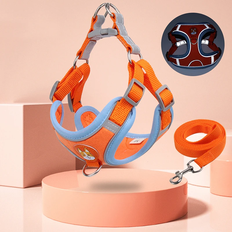 Suede Pet Dog Harness Leash Set Hight Reflective Adjustable Breathable Cat Harnesses Dogs Vest Night Safety Walking Pet Supplies
Suede Pet Dog Harness Leash Set Hight Reflective Adjustable Breathable Cat Harnesses Dogs Vest Night Safety Walking Pet Supplies