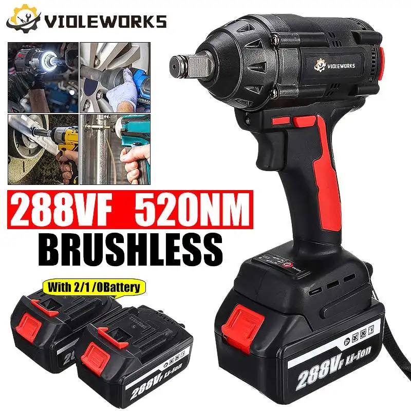 1/2inch 520 N.M Cordless Brushless Electric Impact Wrench 288VF Power Tool With 19800mAh Li-ion Battery For Makita 18V Battery
1/2inch 520 N.M Cordless Brushless Electric Impact Wrench 288VF Power Tool With 19800mAh Li-ion Battery For Makita 18V Battery