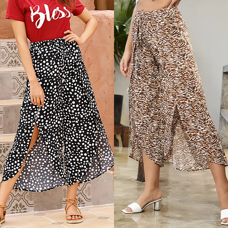 2021 Summer Wide Leg Culottes Skirt Fashion Europe Thin Casual Skirt Irregular Split Wide-leg Trousers Women Leopard Pant Skirts
2021 Summer Wide Leg Culottes Skirt Fashion Europe Thin Casual Skirt Irregular Split Wide-leg Trousers Women Leopard Pant Skirts