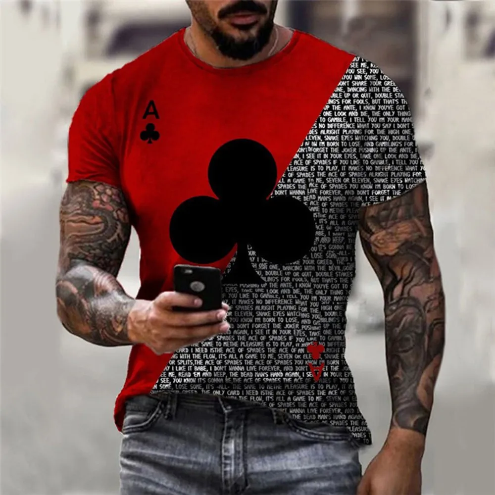 Mens Playing Card Printed Sport Muscle O-Neck Short-Sleeve T-Shirt Playing Printed Men'S Tee Top European American Streetwear
Mens Playing Card Printed Sport Muscle O-Neck Short-Sleeve T-Shirt Playing Printed Men'S Tee Top European American Streetwear