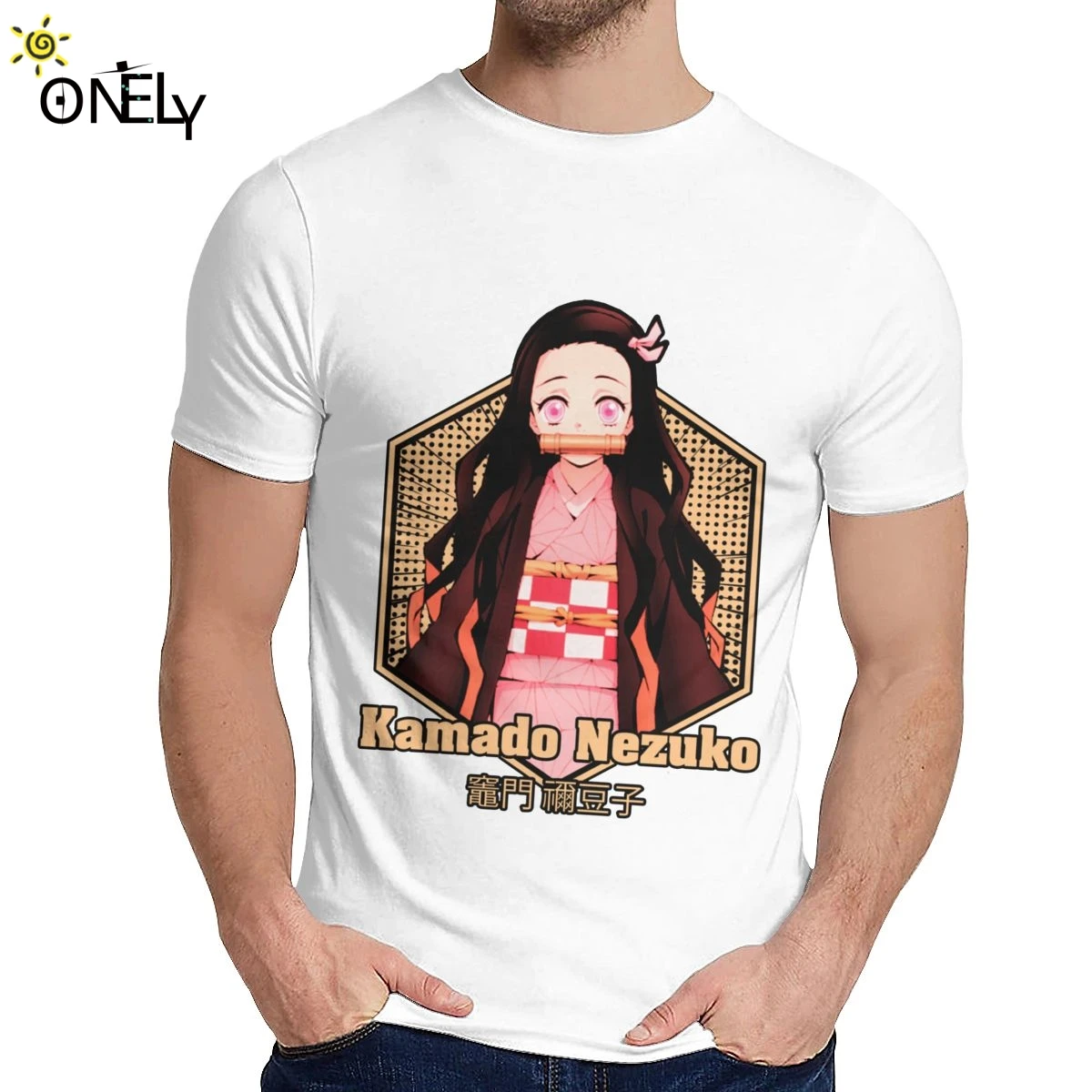 Удобная мужская футболка Kamado Nezuko Kimetsu No Yaiba красивая хлопковая Футболка с круглым
