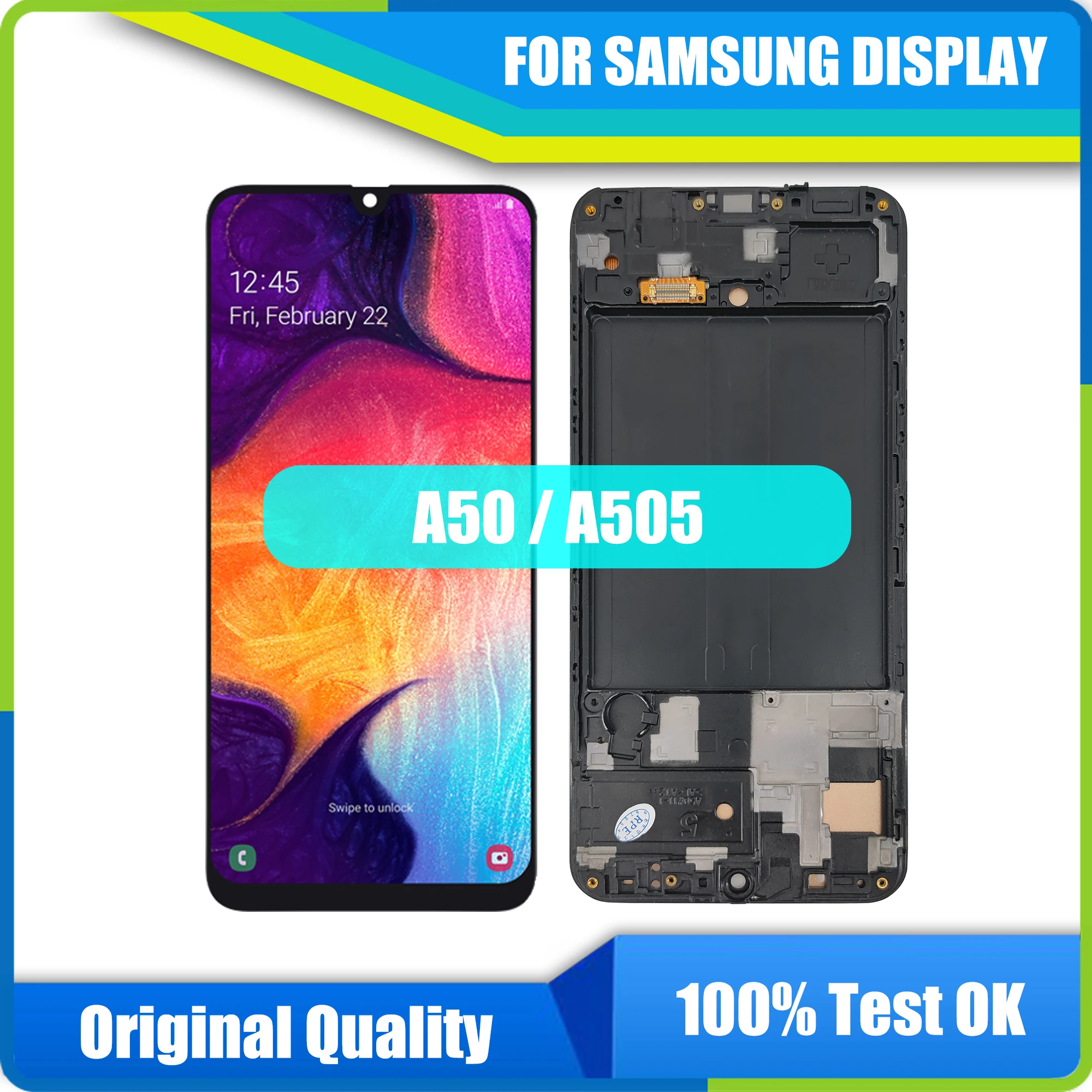 ЖК-дисплей AMOLED для Samsung galaxy A50, AMOLED дисплей 6,4 дюйма, для A505F/DS, A505F, A505FD, A505G, цифровой преобразователь сенсорного ЖК-экрана, оригинал 
ЖК-дисплей AMOLED для Samsung galaxy A50, AMOLED дисплей 6,4 дюйма, для A505F/DS, A505F, A505FD, A505G, цифровой преобразователь сенсорного ЖК-экрана, оригинал