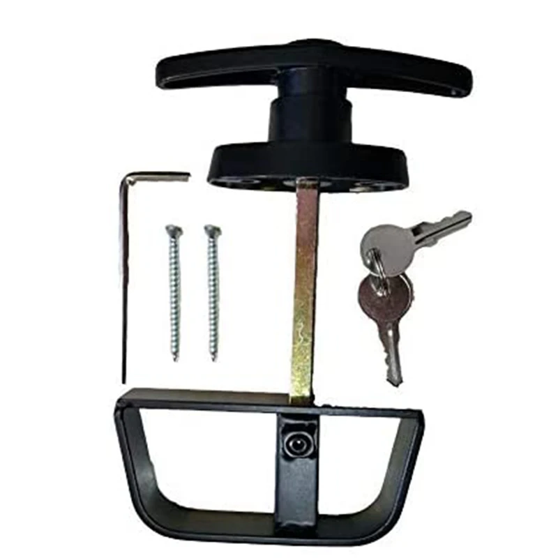 

5-1/2 T-Handle Lock Kit Shed Door Lock with 2 Keys and 2 Screws Stem Barn Playhouse & Chicken Coop Door Lock