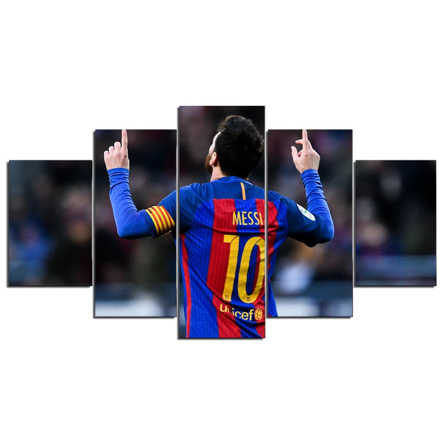 5 шт. Fc Barcelona Месси печатные картины холст для жизни Аватар wall art HD печати Декор