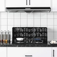 Kitchen Anti Greasy Gadgets Oil Splatter Screens Aluminium Foil Plate Gas Stove Splash Proof Baffle Home Kitchen Cooking Tools