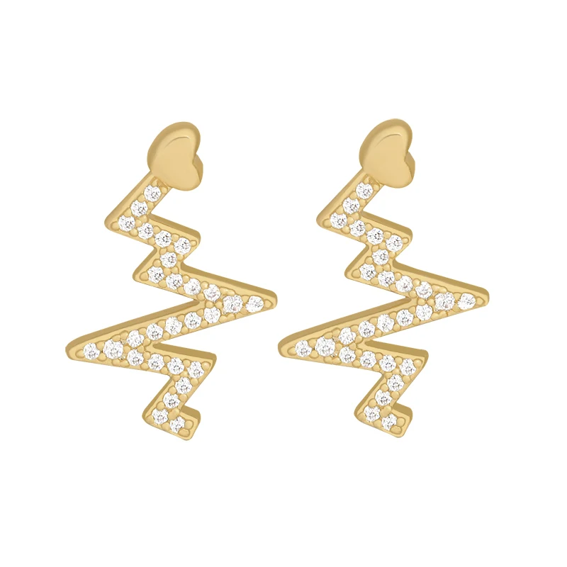 2020 new creative heartbeat stud Earrings Fashion Korean women's jewelry European and American classic zircon versatile Earrings
2020 new creative heartbeat stud Earrings Fashion Korean women's jewelry European and American classic zircon versatile Earrings