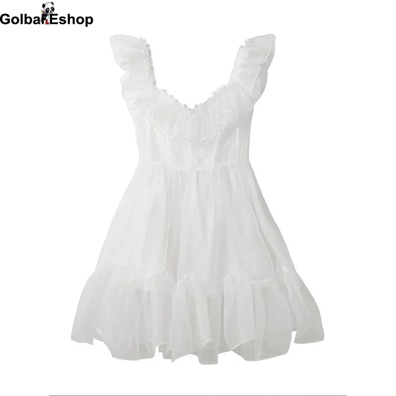 2021 Summer Cute Lolita Dresses Kawaii Fairy Dress Backless Ruffle White Holiday Women Vintage Elegant Sweet Strap Mini Dresses
2021 Summer Cute Lolita Dresses Kawaii Fairy Dress Backless Ruffle White Holiday Women Vintage Elegant Sweet Strap Mini Dresses