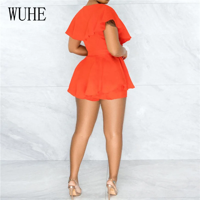 YEYA Casual Sport Rompers Short Sleeve Sexy Deep V Neck Lace Up Ruffle Summer Women Party Nightclub Streetwear Slim Overalls
YEYA Casual Sport Rompers Short Sleeve Sexy Deep V Neck Lace Up Ruffle Summer Women Party Nightclub Streetwear Slim Overalls