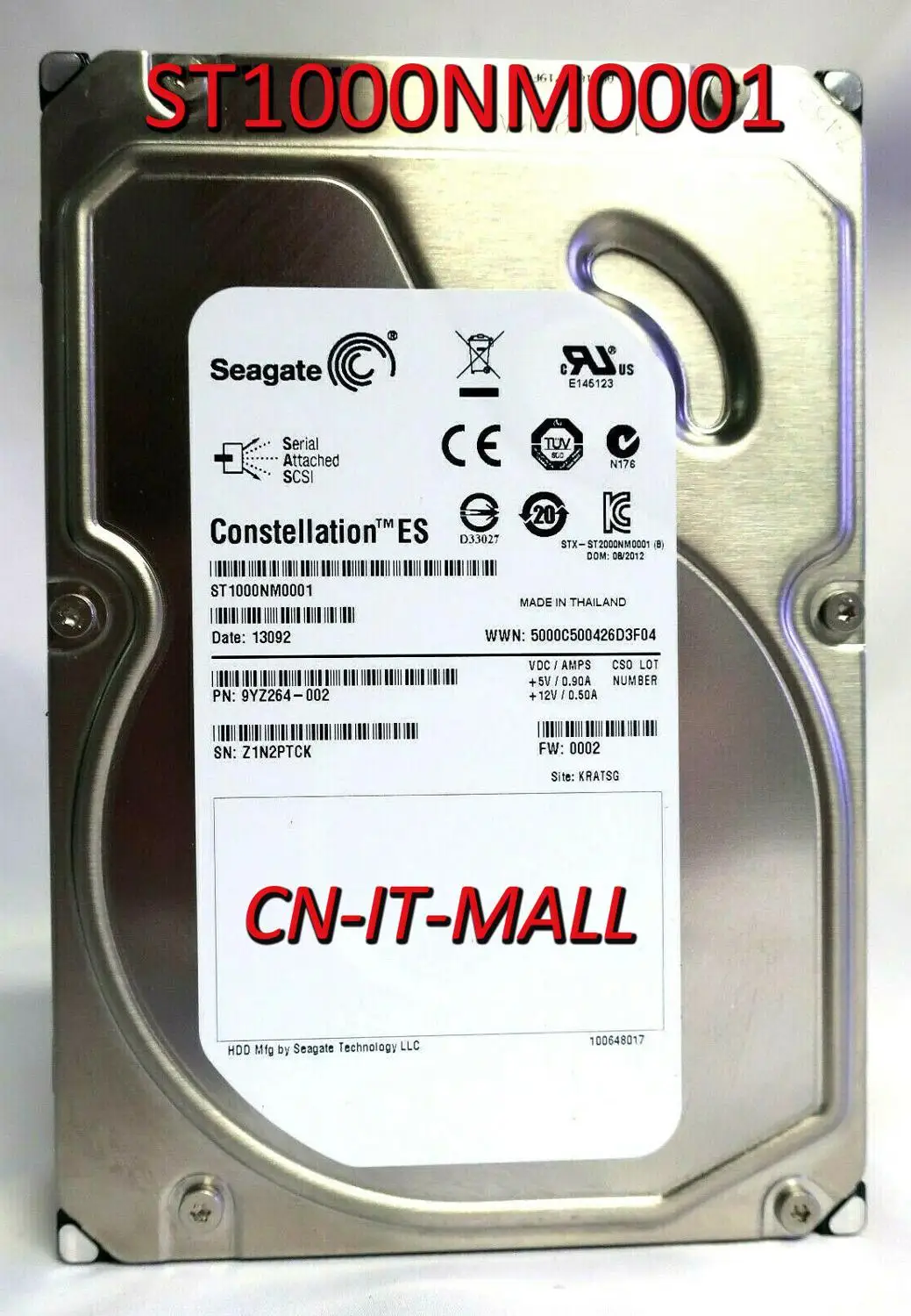 Seagate Constellation ES ST1000NM0001 1TB 7200 RPM 64MB Cache SAS 6Gb/s 3.5" Internal Enterprise Hard Drive
Seagate Constellation ES ST1000NM0001 1TB 7200 RPM 64MB Cache SAS 6Gb/s 3.5" Internal Enterprise Hard Drive
