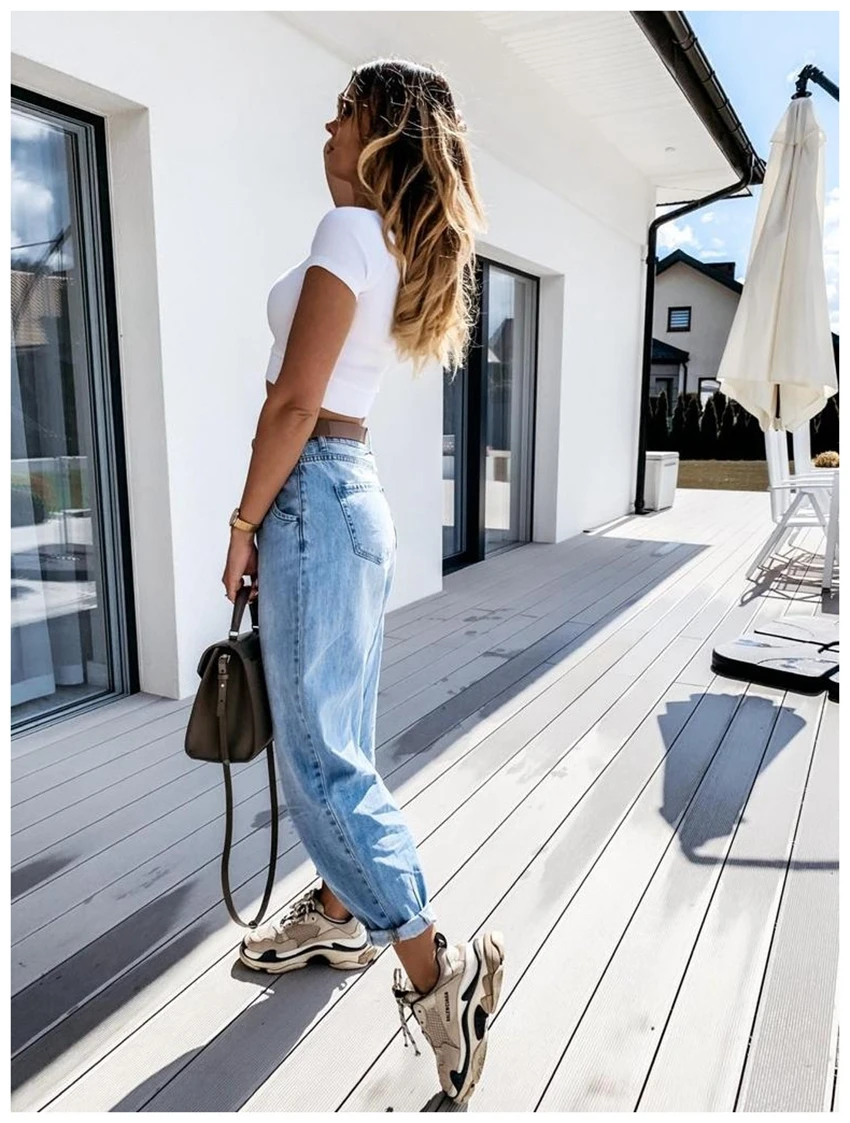 Women Casual washed pants high waist Denim Boy friend long Pant Female Plus Size Wash Hole Denim Stitch Trousers Nightclub 2021
Women Casual washed pants high waist Denim Boy friend long Pant Female Plus Size Wash Hole Denim Stitch Trousers Nightclub 2021