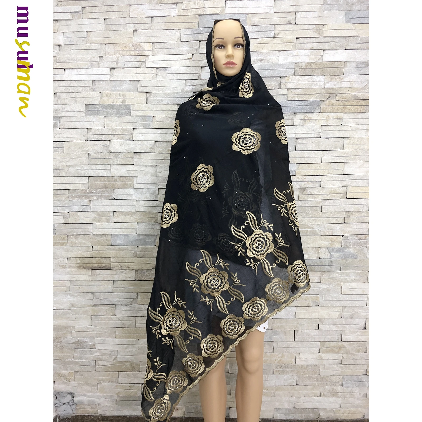 

Настоящий снимок, новейшие африканские женщины, Дубай, хлопковый шарф, тюрбан, хиджаб, мусульманские шали из 100% хлопка, мягкий женский