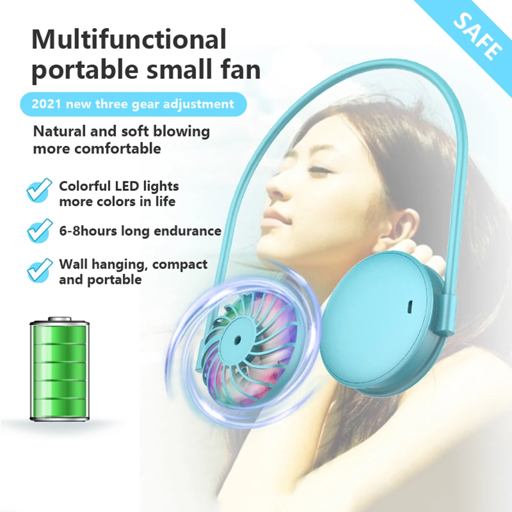 Neck Fan Portable Personal Fan with Colorful Night Lights 3 Speeds Rechargeable USB Fan for Work Home Office Travel Outdoor
Neck Fan Portable Personal Fan with Colorful Night Lights 3 Speeds Rechargeable USB Fan for Work Home Office Travel Outdoor