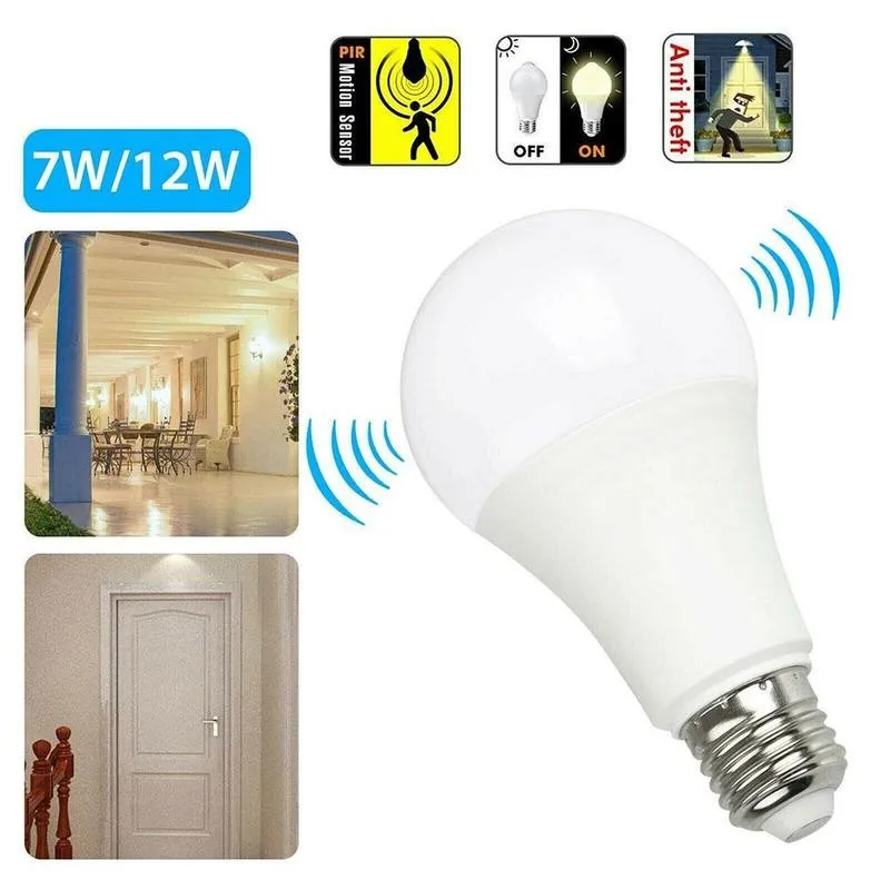 Radar Sensor Ampoule LED E27 Light Bulb 7W 12W LED Didoe Spotlight Night Lamp With PIR Motion Sensor For Corridor
Radar Sensor Ampoule LED E27 Light Bulb 7W 12W LED Didoe Spotlight Night Lamp With PIR Motion Sensor For Corridor