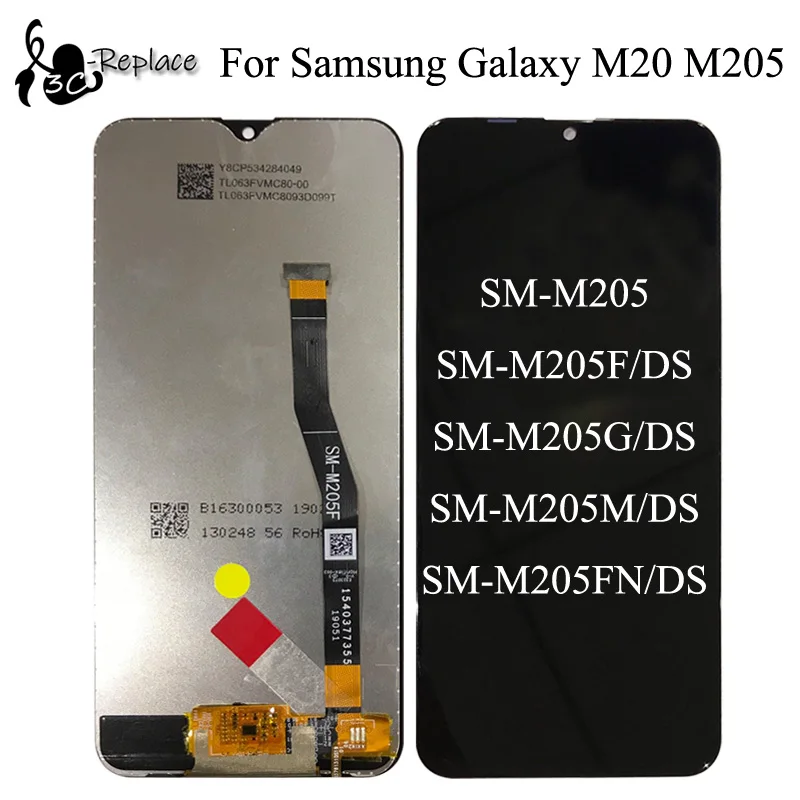 Оригинальный 6 3 дюймов для Samsung M20 M205 SM M205F M205FN M205G M205M ЖК дисплей сенсорный экран