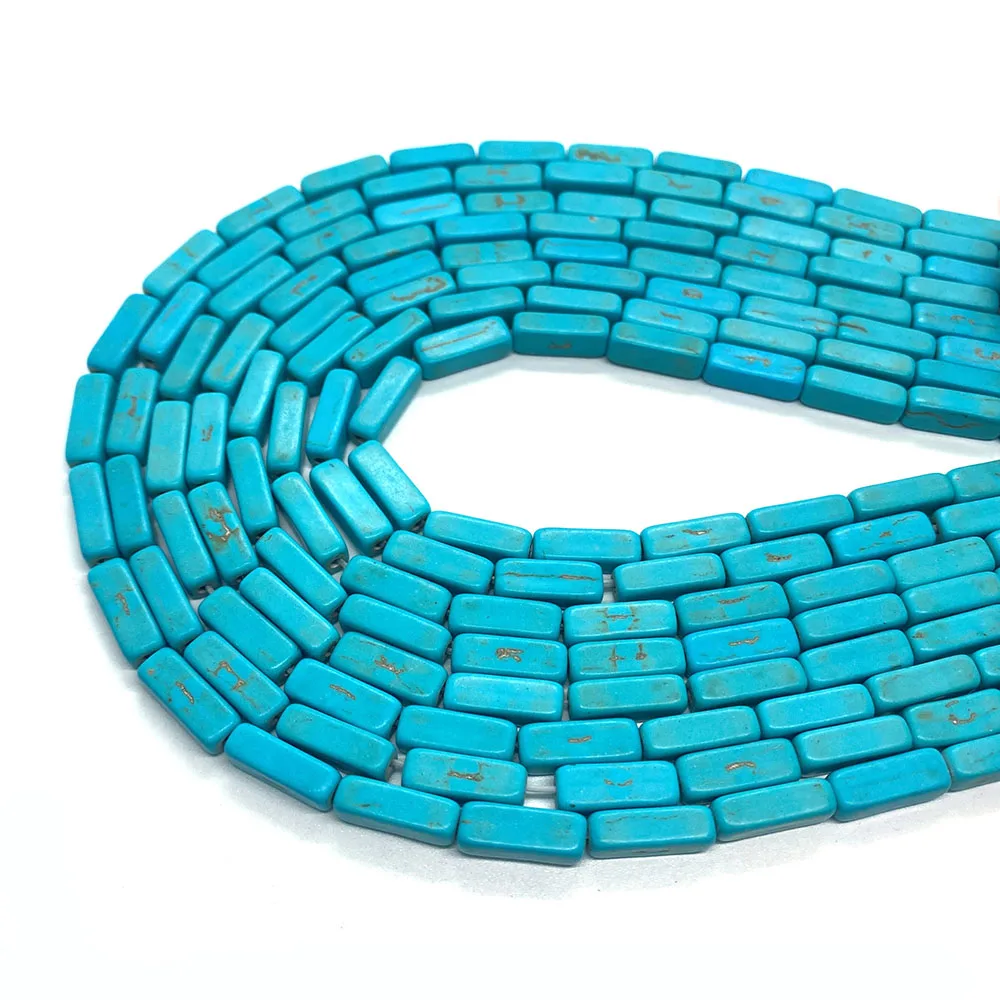 

Wholesale Turquoise Rectangular Beads Fashion Necklace Accessories Suitable for DIY Jewelry Making Length 15 Inches 1 Piece