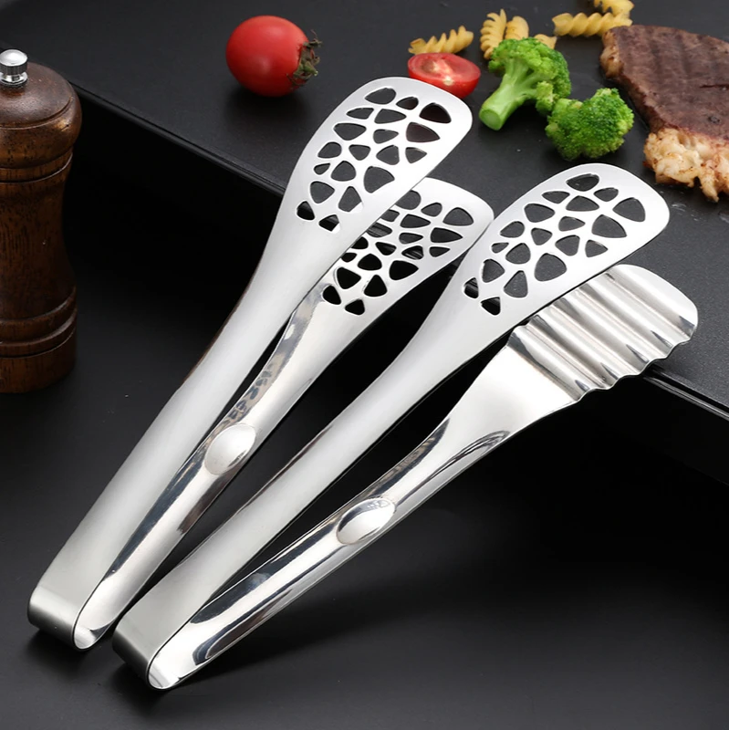 Stainless Steel Hollow Out Food Clip Tongs BBQ Kitchen Cooking Food Serving Buffet Utensil Thickened Steak Clip Bread Food Clip 
Stainless Steel Hollow Out Food Clip Tongs BBQ Kitchen Cooking Food Serving Buffet Utensil Thickened Steak Clip Bread Food Clip