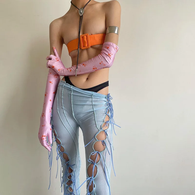 Soft Stretchy Streetwear Striped Trousers High Waist Flare Pants Women Sexy Mesh Hollow Side Bandage Summer Trend
Soft Stretchy Streetwear Striped Trousers High Waist Flare Pants Women Sexy Mesh Hollow Side Bandage Summer Trend