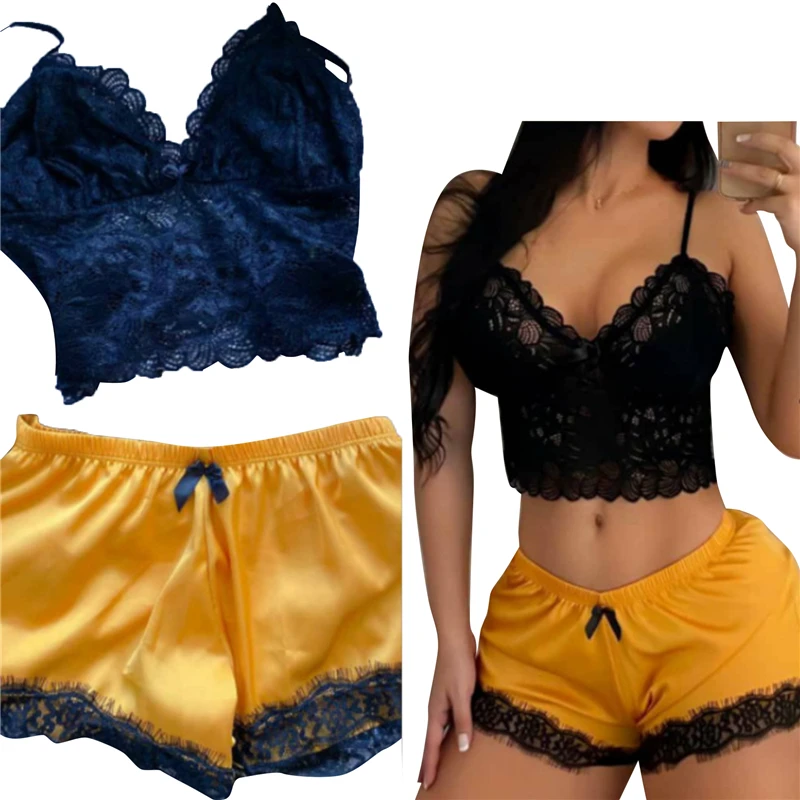 Ladies Sexy Lingerie Set Sleepwear Sexy Temptation Babydoll Sexy New Cami Top +Shorts For Female Women'S Pajama Set
Ladies Sexy Lingerie Set Sleepwear Sexy Temptation Babydoll Sexy New Cami Top +Shorts For Female Women'S Pajama Set