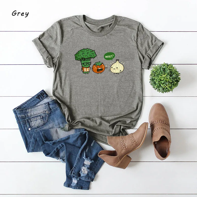 Spot! European and American comfortable cute vegetable expression short-sleeved women's cotton ladies T-shirt
Spot! European and American comfortable cute vegetable expression short-sleeved women's cotton ladies T-shirt