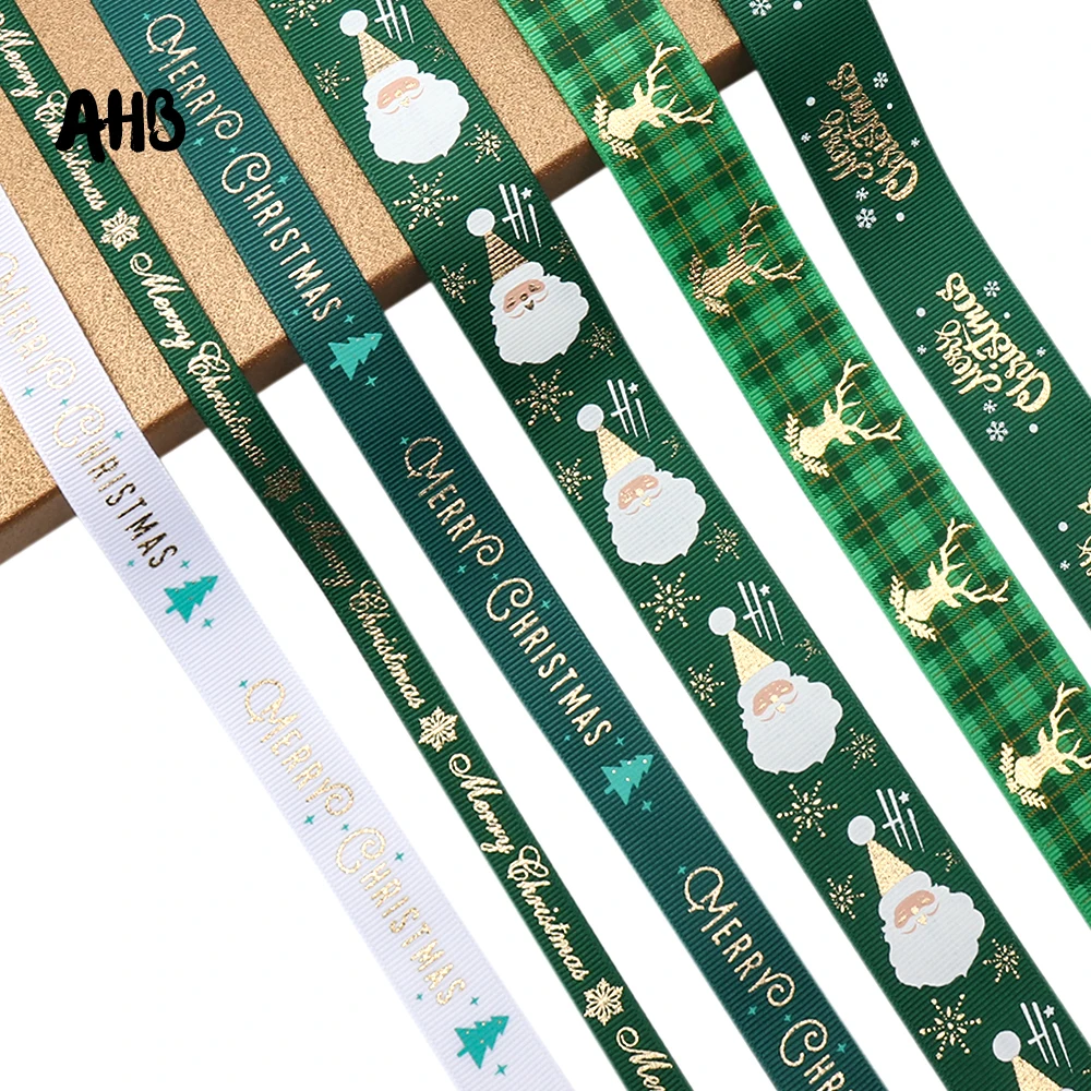 AHB 10/16/25mm 5y Christmas Grosgrain Stain Ribbon For Craft DIY Hair Bows Wrapping Materials Festival Party Decoration
AHB 10/16/25mm 5y Christmas Grosgrain Stain Ribbon For Craft DIY Hair Bows Wrapping Materials Festival Party Decoration