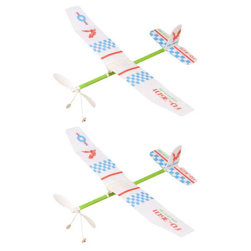

2Pcs Rubber Band Powered Airplane Model Biplane Toys for Kids (Random Pattern)