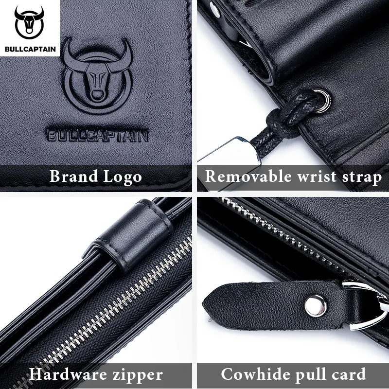 Bullcaptain Leather Wallet Men's Fashion Two-fold Card Holder Wallet Rfid Blocking Men's Long Wallet Men's Clutch Bag 028 Black
Bullcaptain Leather Wallet Men's Fashion Two-fold Card Holder Wallet Rfid Blocking Men's Long Wallet Men's Clutch Bag 028 Black