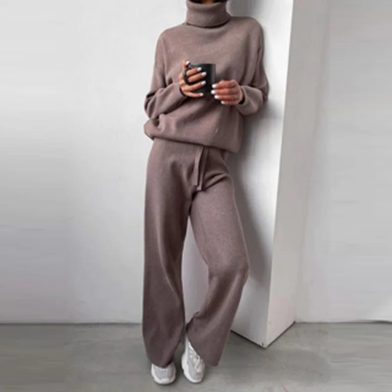 Women Two Piece Sets Turtleneck Tracksuit Suit Female Autumn Solid Casual Tops Pullovers Long Sleeve Long Pants Homewear Outfits
Women Two Piece Sets Turtleneck Tracksuit Suit Female Autumn Solid Casual Tops Pullovers Long Sleeve Long Pants Homewear Outfits