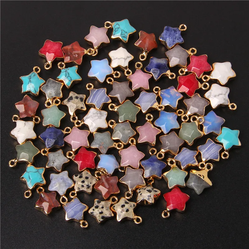 5pcs/lot Stone Charms Star 12x14mm Handmade Quartz Opal Aventurine Craft Pendant Making fit DIY For Bracelet Necklace Wholesale
5pcs/lot Stone Charms Star 12x14mm Handmade Quartz Opal Aventurine Craft Pendant Making fit DIY For Bracelet Necklace Wholesale