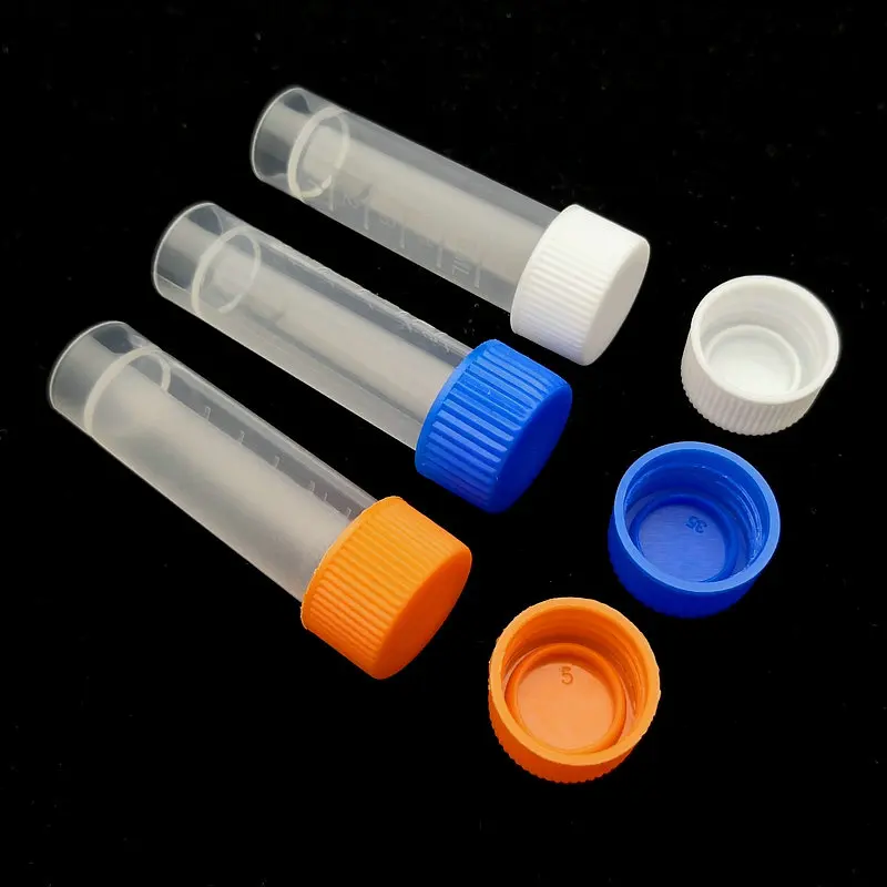 

200pcs/pack 5ml PP Cryo Vial Freezing Tube Cold Storage bottle Cryovial Plastic Test Tubes School Supplies