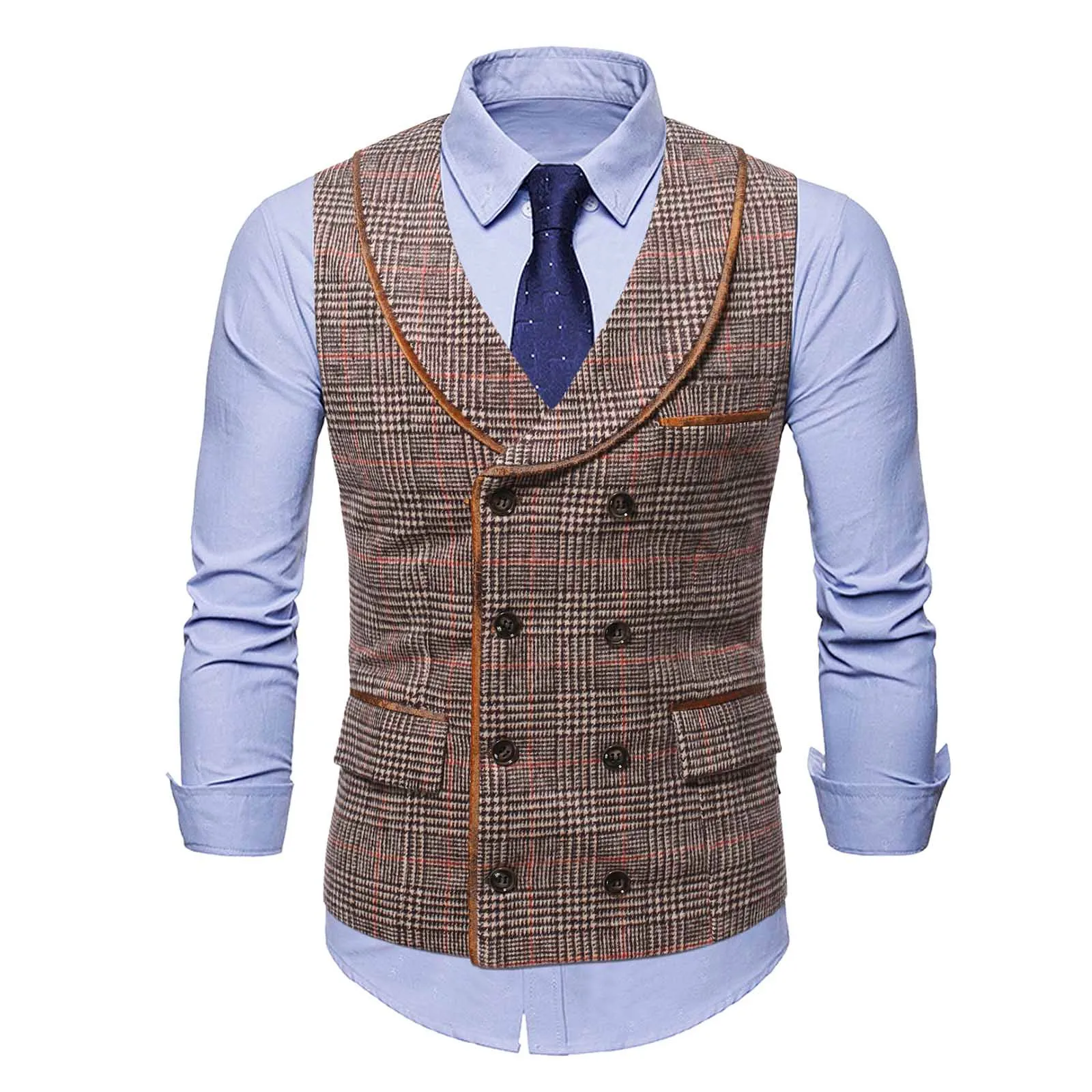 Men's Casual Vests Swallow Gird Double Breasted Slim Fit Business Vest Pocket Shawl Collar Suit Male Formal Waistcoat
Men's Casual Vests Swallow Gird Double Breasted Slim Fit Business Vest Pocket Shawl Collar Suit Male Formal Waistcoat