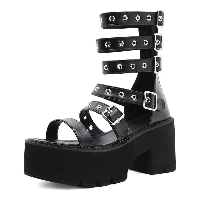 Sexy Belt Rivets Women Platform Sandals Open Toe Wedges Gladiator Ladies Shoes Black Zipper Soft Leather Casual Pumps
Sexy Belt Rivets Women Platform Sandals Open Toe Wedges Gladiator Ladies Shoes Black Zipper Soft Leather Casual Pumps