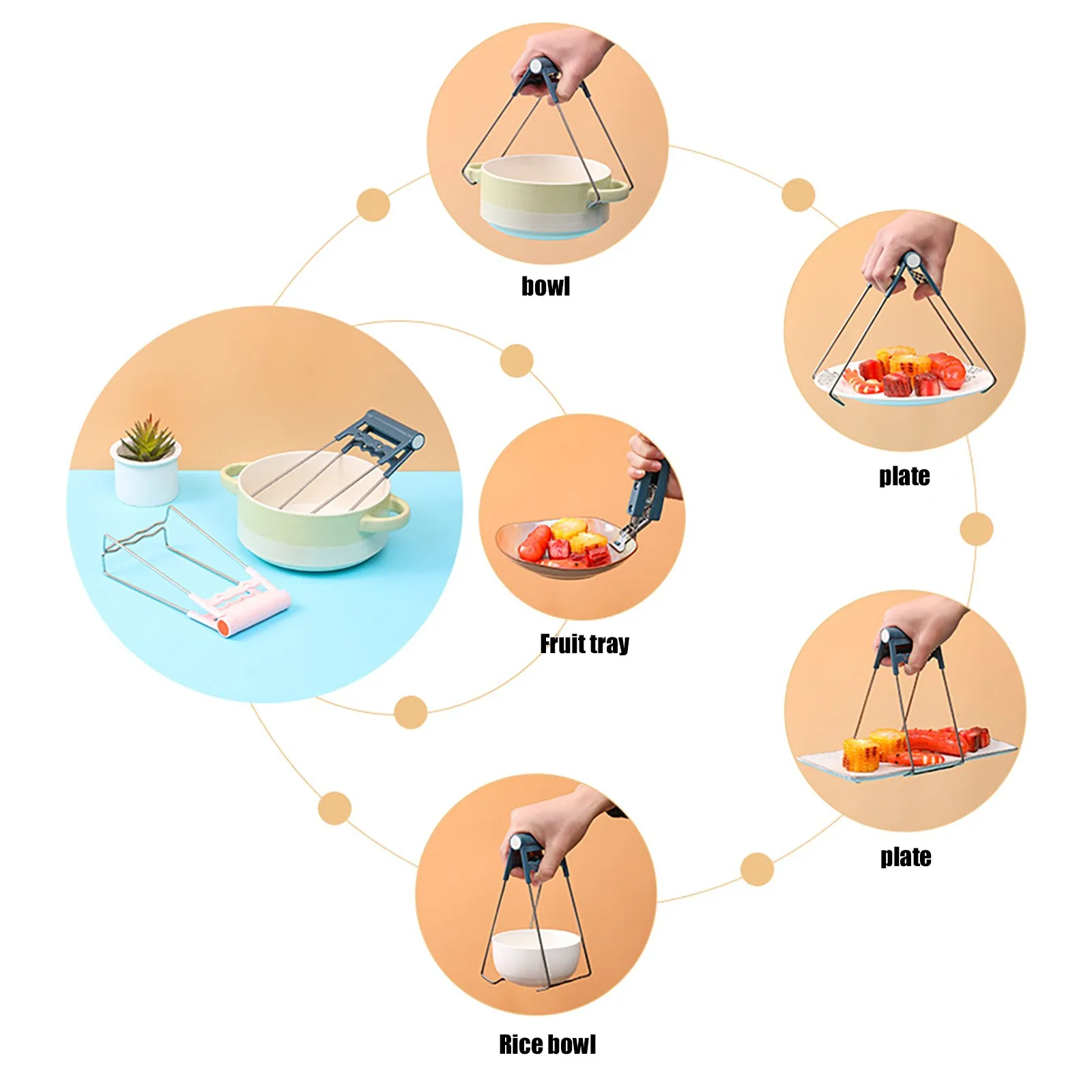 Stainless Steel Bracket for Kitchen Anti-scalding Clip Silicone Bracket High Temperature Resistant Non-slip Dish Clip
Stainless Steel Bracket for Kitchen Anti-scalding Clip Silicone Bracket High Temperature Resistant Non-slip Dish Clip