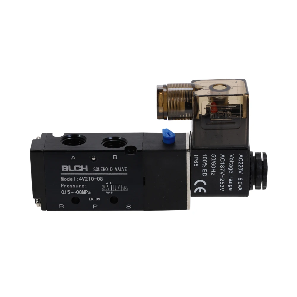 DC12V DC24V AC110V AC220V 1/4'' 5 Way 2 Position Pneumatic Solenoid Valve 4V210-08
DC12V DC24V AC110V AC220V 1/4'' 5 Way 2 Position Pneumatic Solenoid Valve 4V210-08