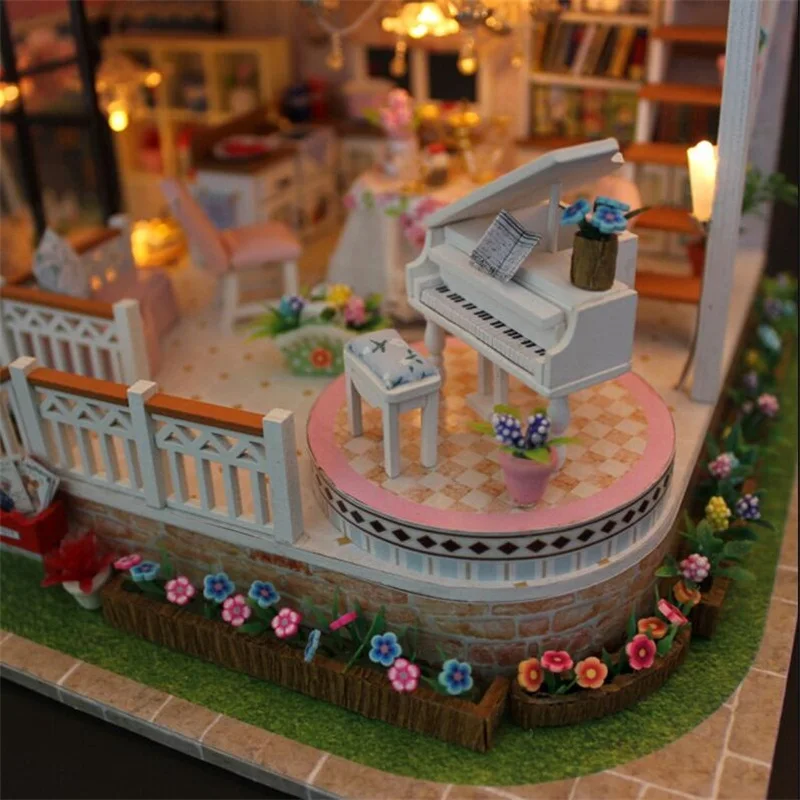 Diy Doll House Kit sweet House Miniature Furniture LED Lights home wedding Birthday Christmas Gift
Diy Doll House Kit sweet House Miniature Furniture LED Lights home wedding Birthday Christmas Gift