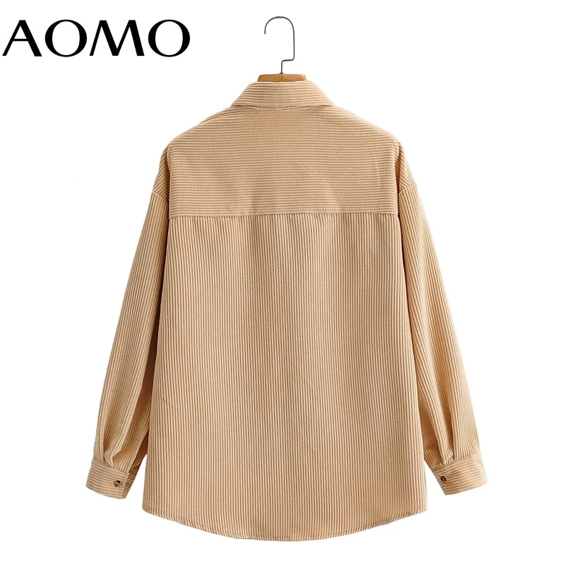 AOMO Women Khaki Corduroy Shirt Long Sleeve 2021 Chic Female Casual Loose Shirt 1F323A
AOMO Women Khaki Corduroy Shirt Long Sleeve 2021 Chic Female Casual Loose Shirt 1F323A