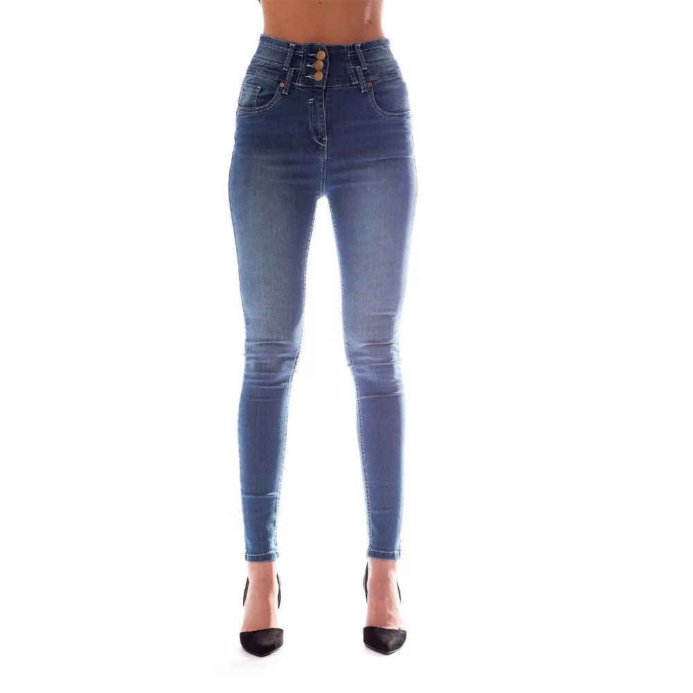 Women High Waist Denim Jeans Skinny Stretch Slim Pencil Pants Ladies Button Trousers
Women High Waist Denim Jeans Skinny Stretch Slim Pencil Pants Ladies Button Trousers