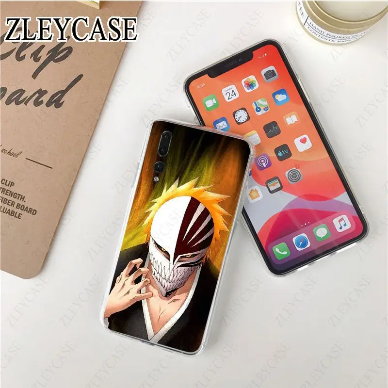Soft Silicone TPU Phone CASE Cover for huawei P20pro p30lite p20lite P40 P40pro p10plus p9plus bleach ichigo hollow Mask | Мобильные