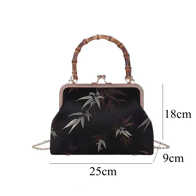 WOONAM Women Fashion Evening Dress Gown Bamboo Top Handle Leaves Embroidery Chain Strap Frame Clasp Clutch Bag
WOONAM Women Fashion Evening Dress Gown Bamboo Top Handle Leaves Embroidery Chain Strap Frame Clasp Clutch Bag