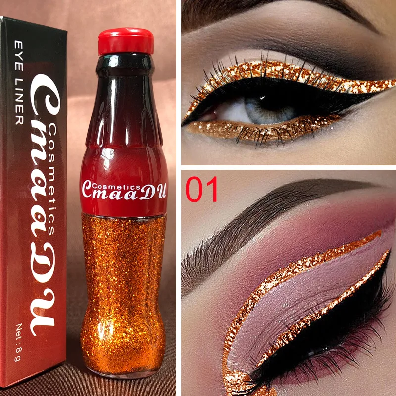 Glitter Liquid Eyeliner Waterproof Pigment Women Makeup White Brown Color Shiny Eye Liner Pen Fast Dry Cosmetics
Glitter Liquid Eyeliner Waterproof Pigment Women Makeup White Brown Color Shiny Eye Liner Pen Fast Dry Cosmetics