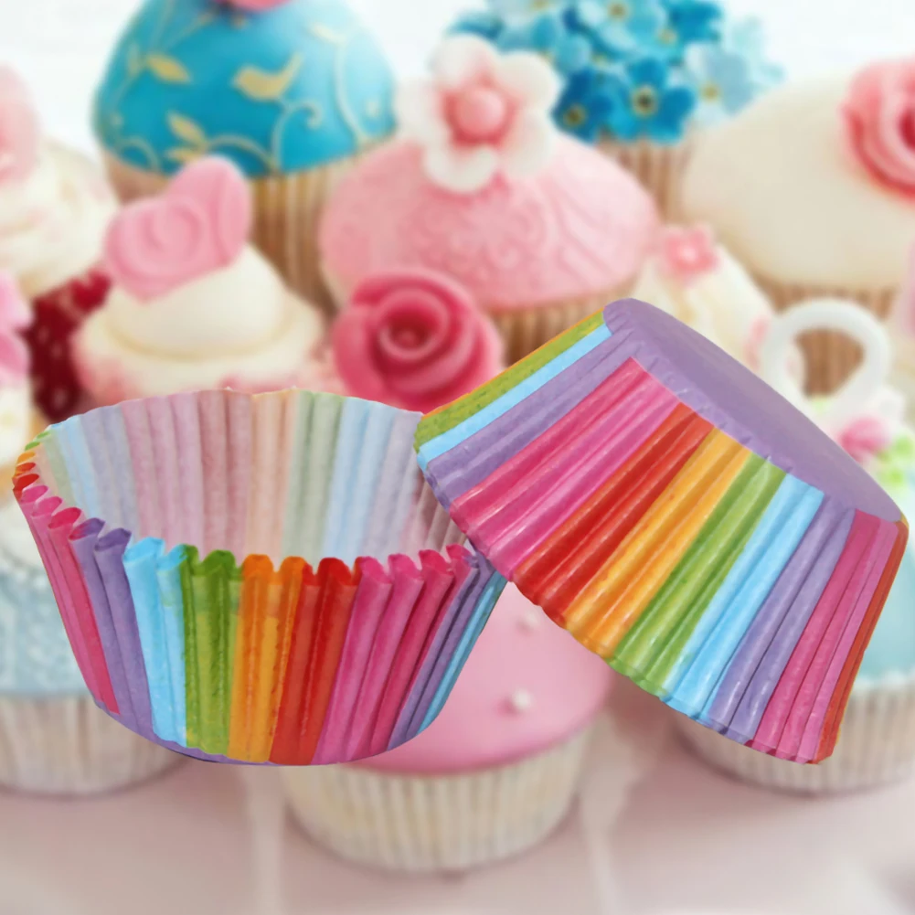 100Pcs Rainbow Cupcake Paper Liners Muffin Cases Topper Baking Tray Kitchen Accessories Pastry Baking Cake Decoration Tools
100Pcs Rainbow Cupcake Paper Liners Muffin Cases Topper Baking Tray Kitchen Accessories Pastry Baking Cake Decoration Tools