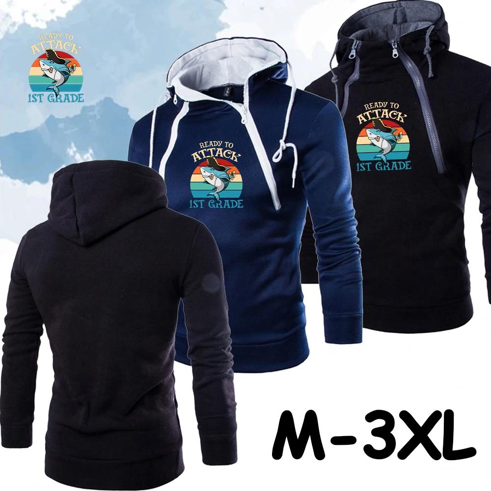 2021 New Fashion Men's Double Zipper Hoodies Shark Printed Male Sweatshirt with Hood Harajuku Streetwear Long Sleeve Tops M-3XL 
2021 New Fashion Men's Double Zipper Hoodies Shark Printed Male Sweatshirt with Hood Harajuku Streetwear Long Sleeve Tops M-3XL