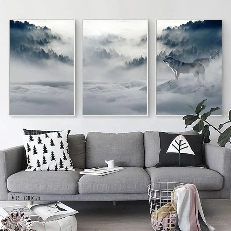 Foggy Forest Landscape Wolf Wall Art Canvas Painting Nordic Poster Print Decoration Picture for Living Room Modern Home Decor
Foggy Forest Landscape Wolf Wall Art Canvas Painting Nordic Poster Print Decoration Picture for Living Room Modern Home Decor