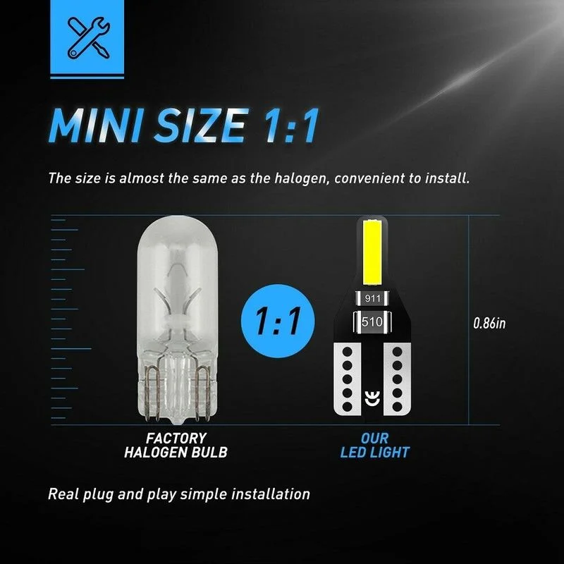 10pcs T10 Led White Light 7020 SMD 12V for Mazda Car Door Lamp License Plate Lights Reading Lamp Auto Interior Bulb
10pcs T10 Led White Light 7020 SMD 12V for Mazda Car Door Lamp License Plate Lights Reading Lamp Auto Interior Bulb