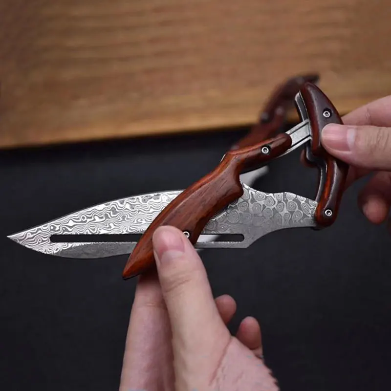 HOT Leech Damascus Mechanical folding Knife Rosewood handle outdoor pocket knife jungle hunting knives
HOT Leech Damascus Mechanical folding Knife Rosewood handle outdoor pocket knife jungle hunting knives