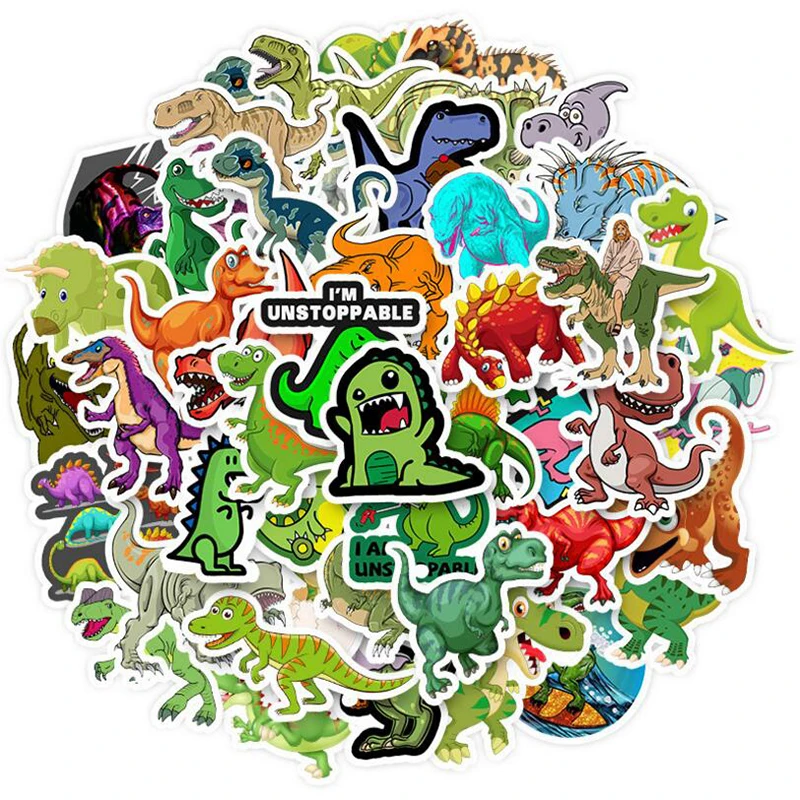 50PCS/bag Dinosaur Stickers Toys for Children Sticker to DIY Laptop Skateboard Luggage Motorcycle Bicycle Car Decals 
50PCS/bag Dinosaur Stickers Toys for Children Sticker to DIY Laptop Skateboard Luggage Motorcycle Bicycle Car Decals