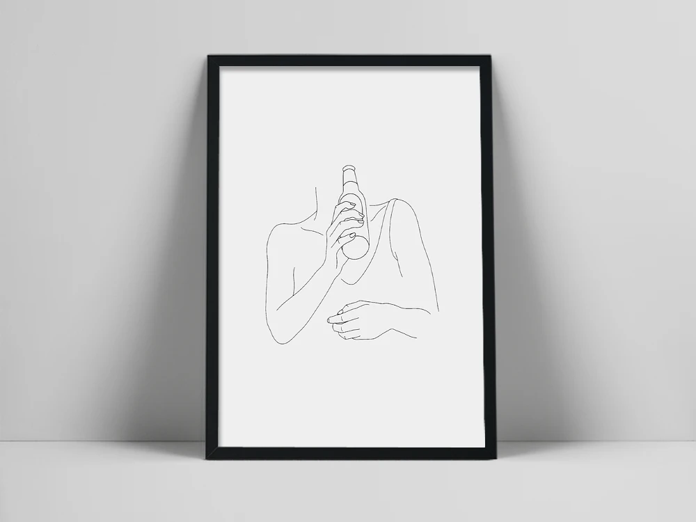 Beer Woman Art Print | Line Drawing Woman Drinking Beer | Hands Holding Beer Line Art | Minimal Line Drawing Of Woman | BFeatCol
Beer Woman Art Print | Line Drawing Woman Drinking Beer | Hands Holding Beer Line Art | Minimal Line Drawing Of Woman | BFeatCol