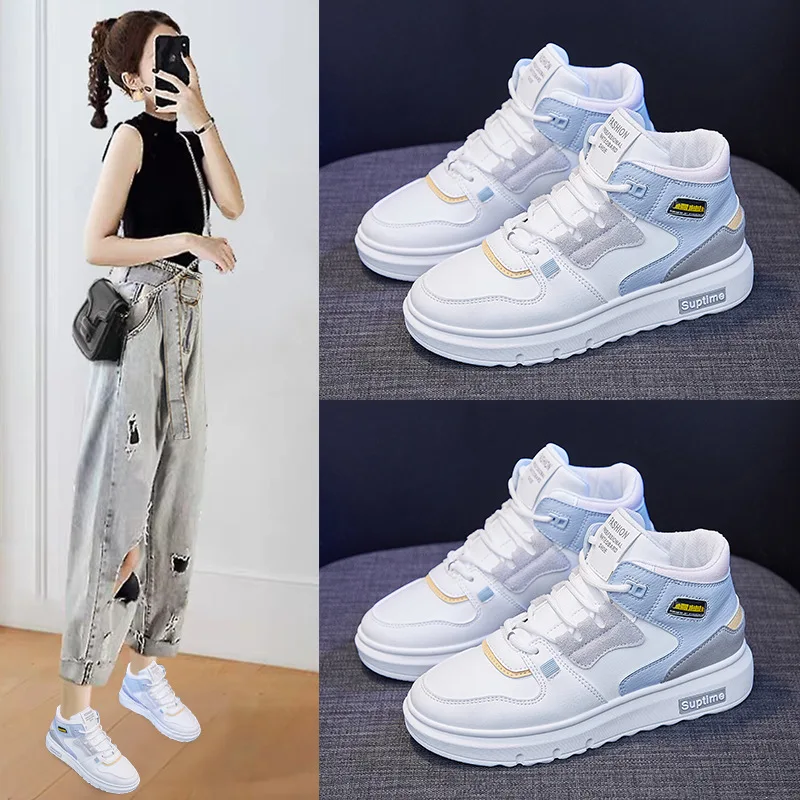 Women's Sports Shoes 2021 Spring New Fashion High-Top Breathable Vulcanized Shoes Thick-Soled Casual Women's Shoes Sports Shoes 
Women's Sports Shoes 2021 Spring New Fashion High-Top Breathable Vulcanized Shoes Thick-Soled Casual Women's Shoes Sports Shoes